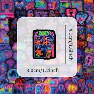 Neon cartoon sticker Kpop style waterproof vinyl decal for phone case and laptop decor
