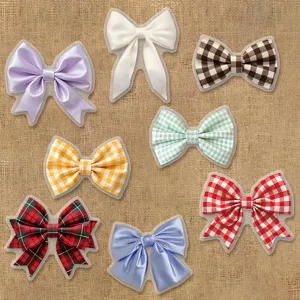 Colorful bow PET stickers, cute decorative translucent journaling sticker set for crafts.