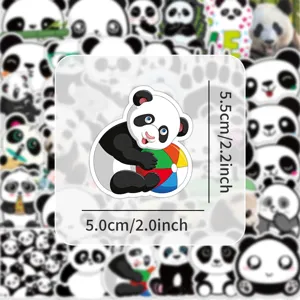 Cute cartoon giant panda stickers pack, waterproof vinyl DIY decal for water bottle laptop.