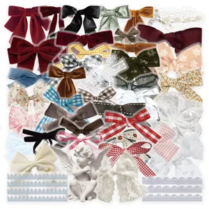 Transparent bow lace decorative stickers set for journal scrapbooking laptop phone waterproof