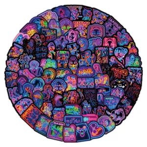 103 pcs neon kpop anime graffiti stickers waterproof cute decals for laptop water bottle phone