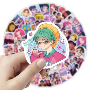 Pack of 82 cartoon KPOP demon hunters graffiti stickers for phone and journal decoration.