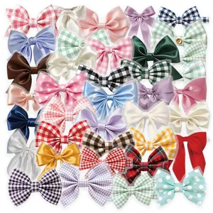 Assorted colorful ribbon bows stickers set, cute DIY scrapbooking decorative stationery items.