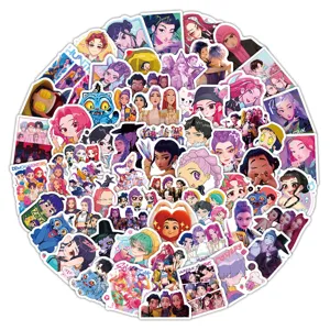 82pcs cartoon KPOP demon hunters graffiti stickers, waterproof vinyl decal for phone and laptop