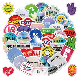 American Retro Laser Cool English Slogan Stickers Creative Journal Scrapbook Decals Waterproof PVC Adhesive Stickers
