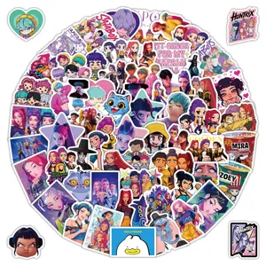 104temaxia KPOP Anime cartoon diakosmitika aftokollita set gia imerologio laptop valitsa