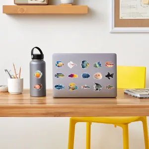 Colorful marine fish decorative waterproof stickers for laptop and water bottle decoration.