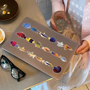 52pcs transparent PET ocean animal colorful fish graffiti stickers for laptop phone decor