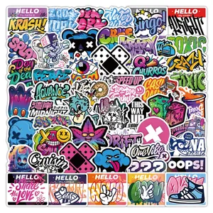 50 Pcs Hip Hop Street Art Graffiti Stickers Waterproof Vinyl Decals for Laptop Skateboard