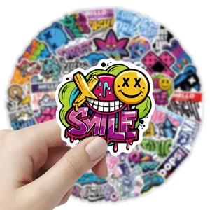 50 Pcs hip hop street art graffiti stickers, waterproof vinyl decals for laptop & skateboard.