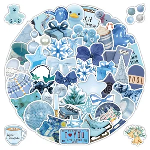 Blauw Fris Graffiti Stickers Waterdicht PVC Decals Voor Koffer Laptop Notebook DIY Decoratieve Kantoorartikelen