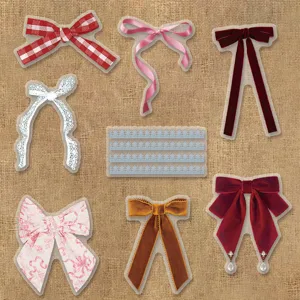 Transparante PET strik stickers set, schattige waterdichte stickers voor dagboek en drinkfles.