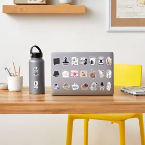 Aesthetic sticker pack vinyl waterproof cute decals for laptop water bottle journal decor.