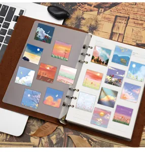 Healing natural scenery stickers oil painting style DIY decorative sticker set for phone cases