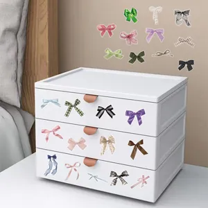 Transparante strik stickers, schattige realistische PET waterdichte decoratieve stickers waterfles.