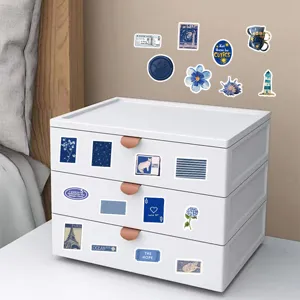 Minimalist dark blue aesthetic decorative stickers scene detail, ideal for journals.