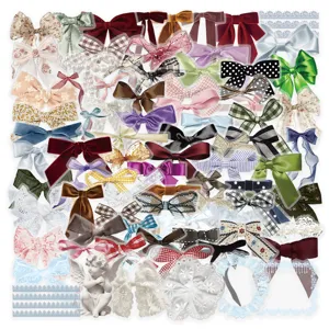 Transparante strik stickers set, 102 stuks PET leuke stickers voor dagboek en hobby knutsel.