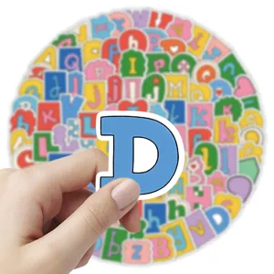 Cute cartoon English letter stickers waterproof vinyl decals for luggage journal decoration.