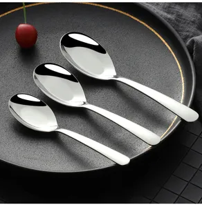 Stainless steel spoons set household dining spoons soup spoons kitchen tableware multi-size