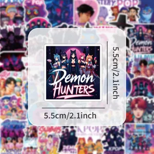KPOP Demon Hunters anime sticker waterproof vinyl decal for phone case laptop DIY decoration.