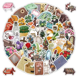 Colorful Home Cartoon Graffiti Stickers Waterproof PVC Decals For Hand Ledger Suitcase Laptop Journaling Decoration