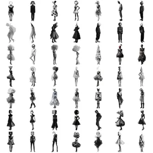 50 adesivi monocromatici di fotografia surreale minimalista per telefono valigia chitarra