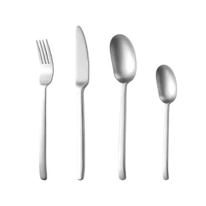 Premium stainless steel 4-piece cutlery set including dinner knife fork and spoons for dining