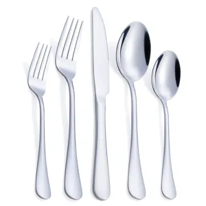 Stainless steel cutlery set 5-piece silverware set kitchen tableware fork knife spoon