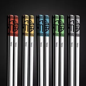 316 Stainless Steel Chopsticks Home Anti-slip Square Five Blessings Chopsticks Set Laser Engraved Metal Tableware