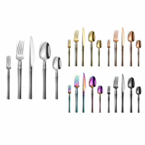 Stainless Steel Cutlery Set Luxury Minimalist Flatware Set Knife Fork Spoon Set Kitchen Tableware Wedding Gift