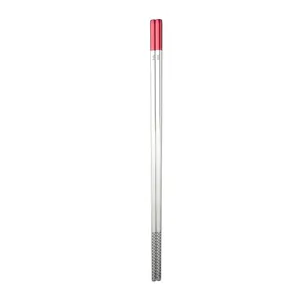 Stainless steel chopsticks metal chopsticks home anti-slip chopsticks red top set