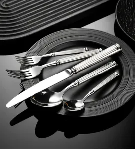 Set de Couverts en Acier Inoxydable 304 Colonne Romaine Couteau Fourchette Cuillère