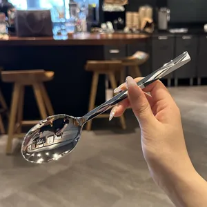 Luxury stainless steel Western cutlery diamond cut handle dessert spoon table service elegant hotel use