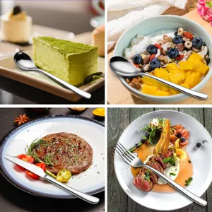 Stainless steel cutlery set 410 stainless steel knife fork spoon for home kitchen dining
