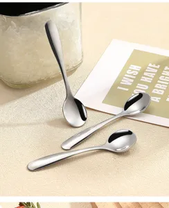 Stainless steel mini spoons set for coffee dessert yogurt portable home kitchen tableware