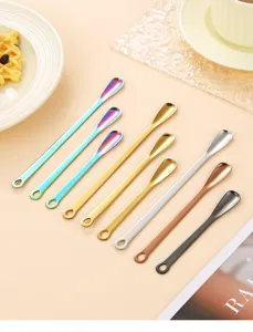 Mini stainless steel spoons coffee stirring dessert spoons flatware set for kitchen
