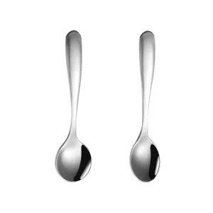 304 Stainless Steel Spoon Household Food Grade Mini Ice Cream Yogurt Spoon Portable 2 Pcs