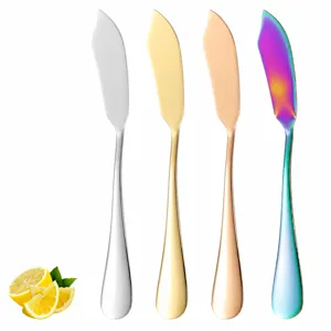 304 Edelstahl Butter Messer Langer Griff Butter Streicher Marmelade Messer Gold Silber Roségold Käse Spritzmesser Geschirr