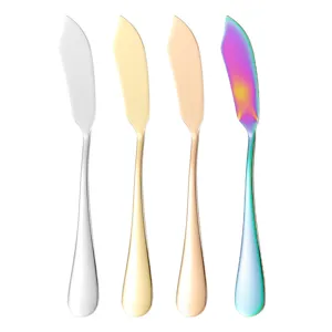 Edelstahl ButterMesser Set, langer Griff Käse Streicher und Marmeladen Messer, 4 Varianten.