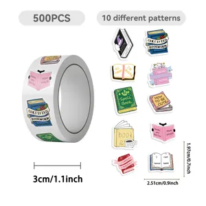 500pcs bookish sticker roll cute reading aesthetic labels for journaling scrapbooking crafts