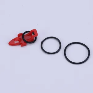Plastic fishing hook keeper with rubber O-rings for lure rod fishing accessories details.