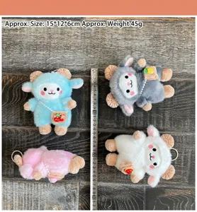 Plush sheep keychain cute fluffy animal bag charm pendant toy doll accessory 15cm