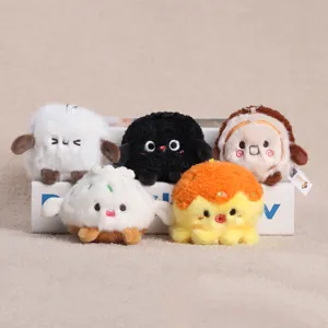Cute plush snack series keychain pendants, soft stuffed food dolls cute couple gifts.
