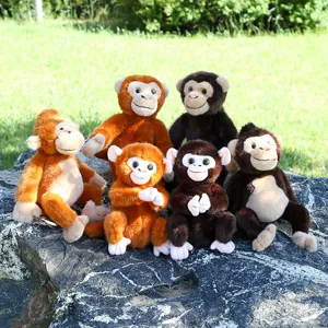 Schattige simulatie aap pluche speelgoed set, gevulde dier pop souvenir voor kinderen.