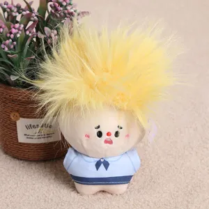 Cute internet celebrity fluffy hair plush doll pendant, soft toy keychain bag hanging ornament.
