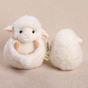 Peluche di pecora soffice, carina bambola di peluche sferica per bambini e regali.