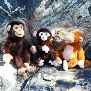 Schattige aap pluche speelset, zachte opgevulde wilde dieren pop cadeaus voor kinderen.