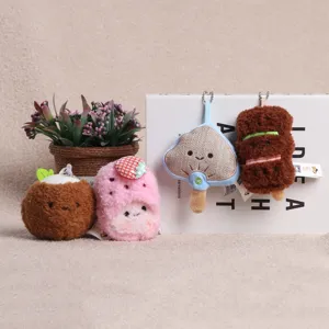 Cute plush keychain pendant cartoon doll bag accessory soft stuffed toys for girls gifts