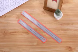 Stainless steel straight ruler set 20cm and 30cm office school metal measuring tool