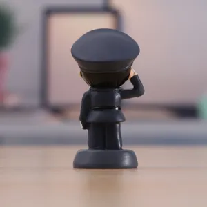 Mini police figurine miniature toy police officer action figure cake topper car decor